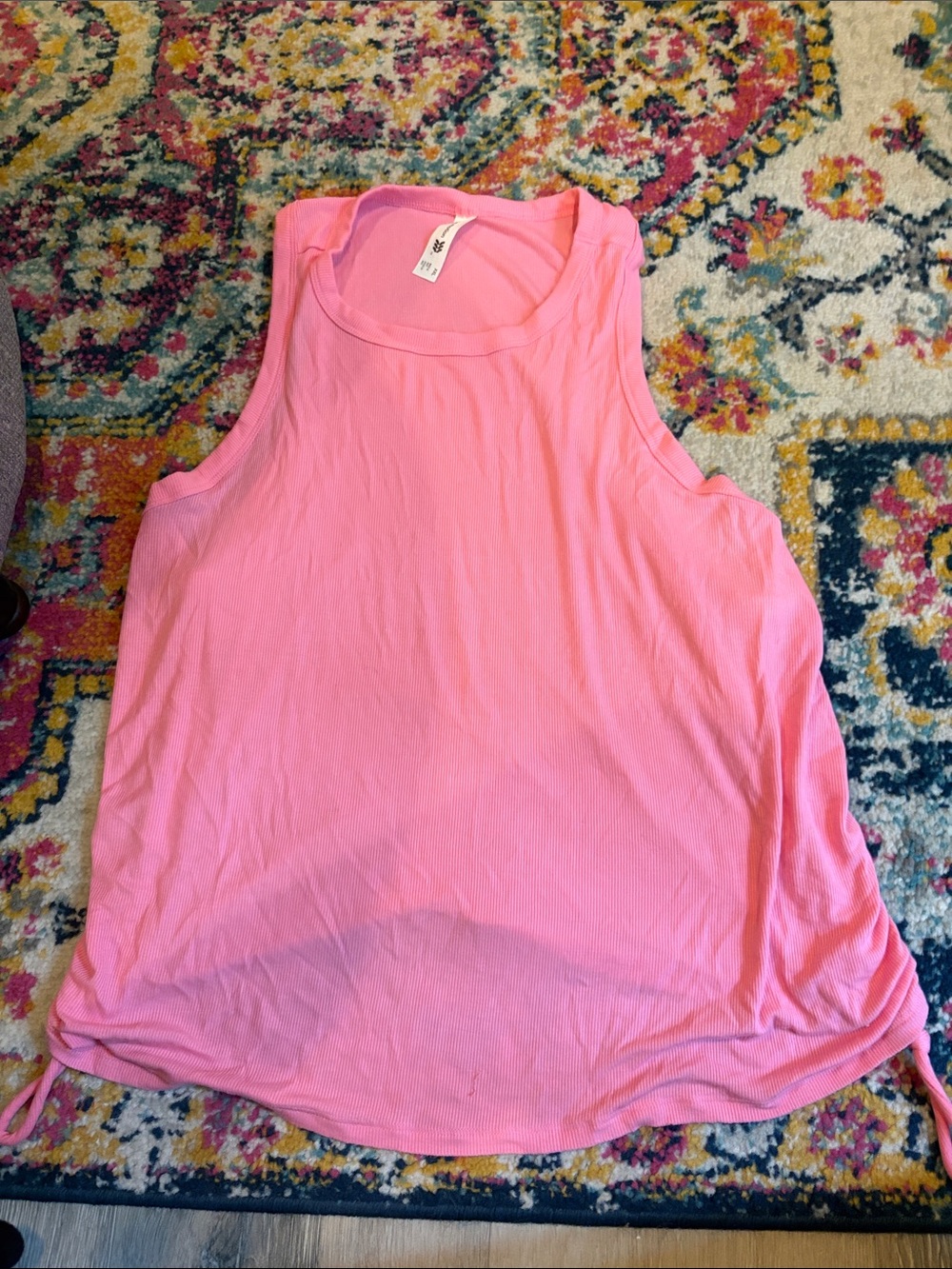 all in motion Pink Scoop-Neck Tank Top with Side Ruching